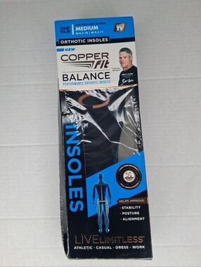 Copper Fit Balance Performance Orthotic Insoles Medium (M 8.5 - 10, W 9.5 - 11)